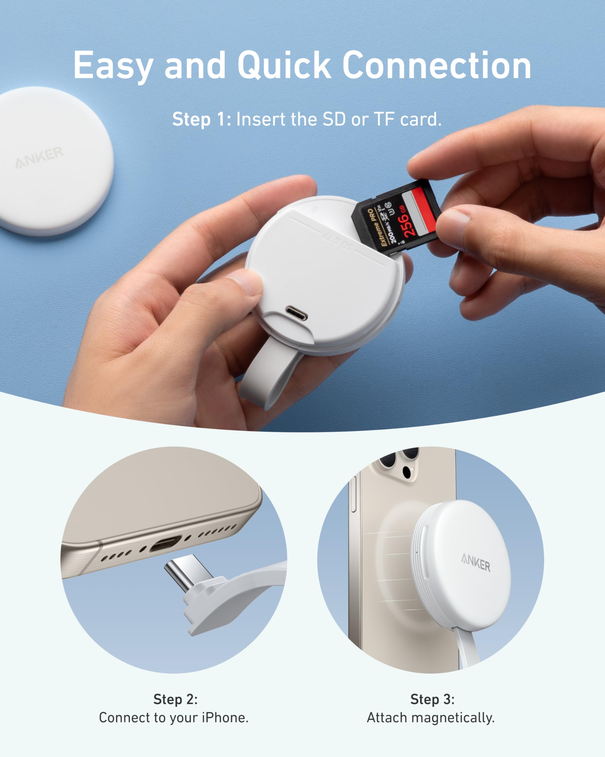 Foto 7 pulgar | Adaptador Usb-c Lector De Tarjetas Sd Anker Maggo Para Iphone Serie 16 - Venta Internacional.