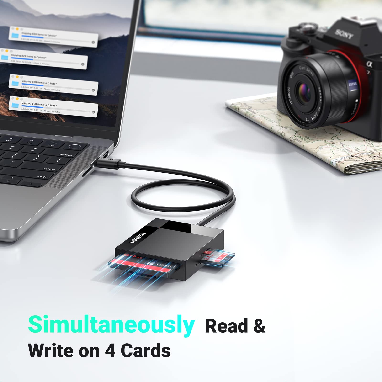 Foto 8 pulgar | Lector De Tarjetas De Memoria Ugreen Usb C 4 En 1 Para Iphone, Macbook - Venta Internacional.