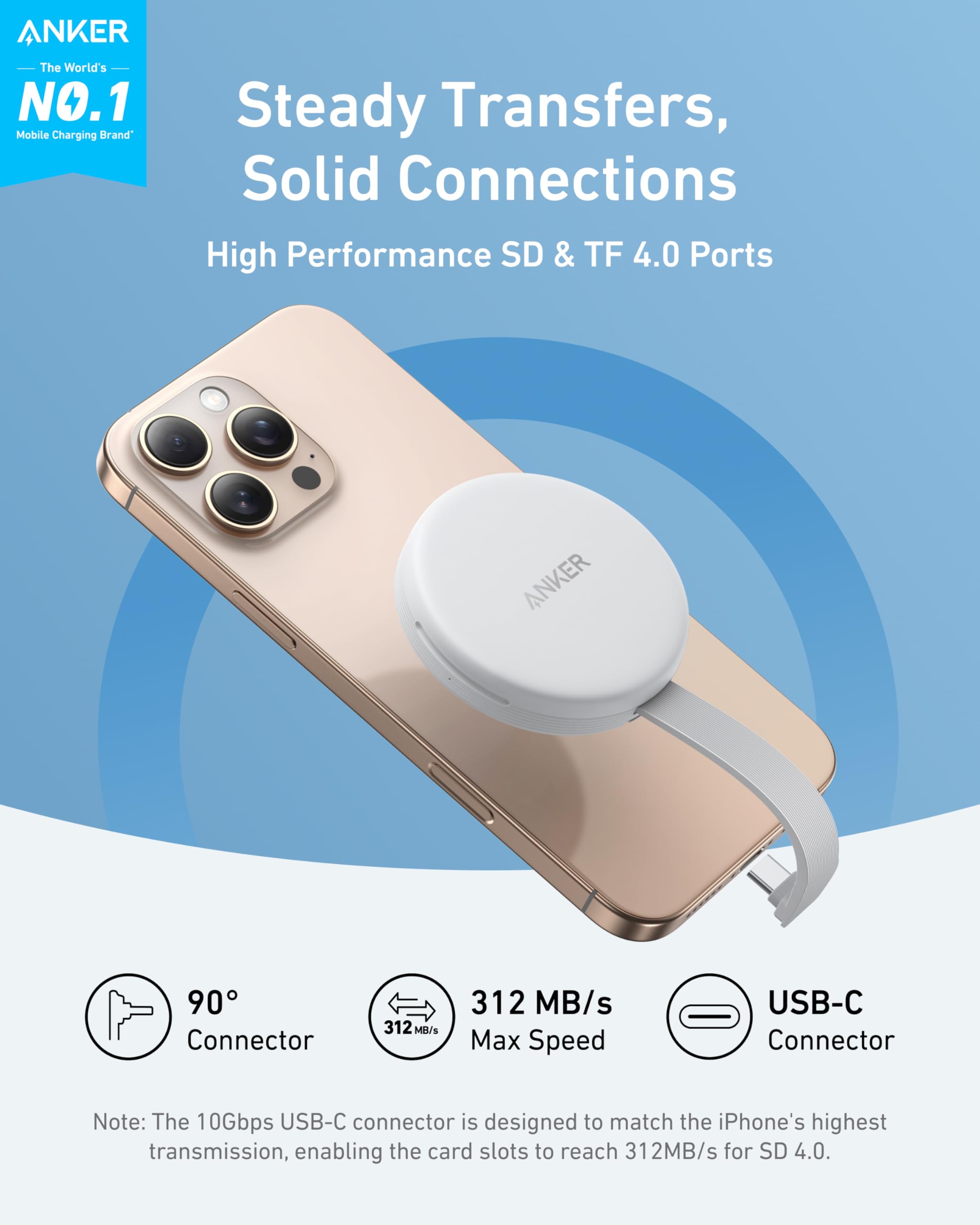 Foto 3 pulgar | Adaptador Usb-c Anker Maggo, Lector De Tarjetas Sd Para Iphone 16/15 - Venta Internacional.