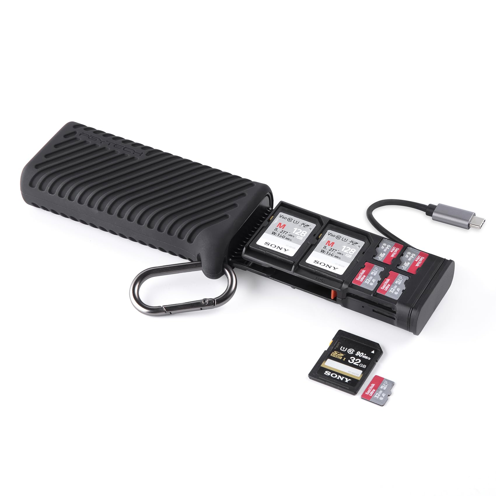 Foto 1 | Lector De Tarjetas Sd+funda Para Tarjetas De Memoria Pgytech Createmate - Venta Internacional.