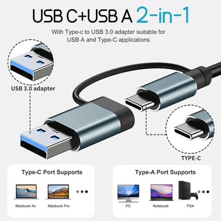 Foto 3 | Adaptador Usb Para Laptop Usb 3.0 5gbps 7 En 2 Hub Usb C Lab.g Gris