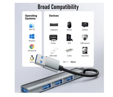 Foto 2 | Estación Xtellar De Acoplamiento De 4 Puertos Usb 3.0