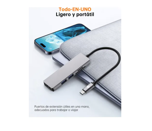 Foto 5 pulgar | Hub Usb C 5 En 1 Xtellar Adaptador Hdmi 4k