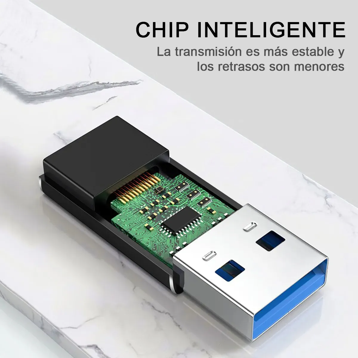 Foto 5 pulgar | 4 Piezas Adaptador Otg Usb Tipo C A Usb 3.0 5gbps Lab.g Negro