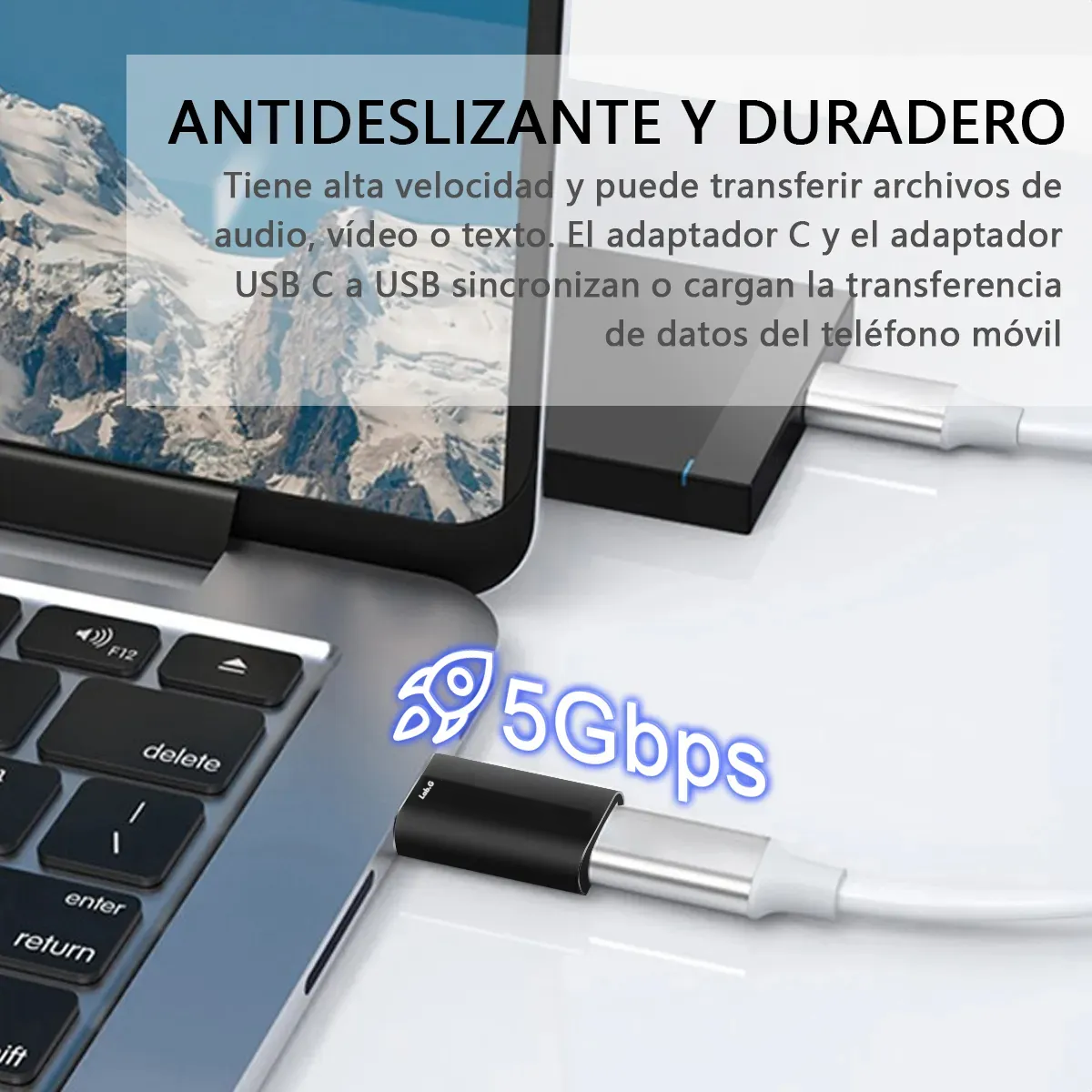 Foto 6 pulgar | 4 Piezas Adaptador Otg Usb Tipo C A Usb 3.0 5gbps Lab.g Negro