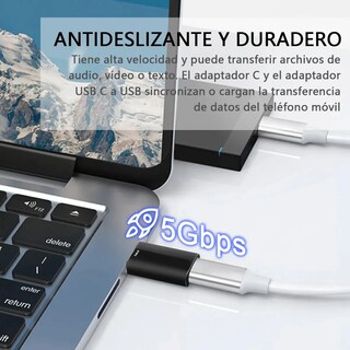 Foto 5 | 4 Piezas Adaptador Otg Usb Tipo C A Usb 3.0 5gbps Lab.g Negro
