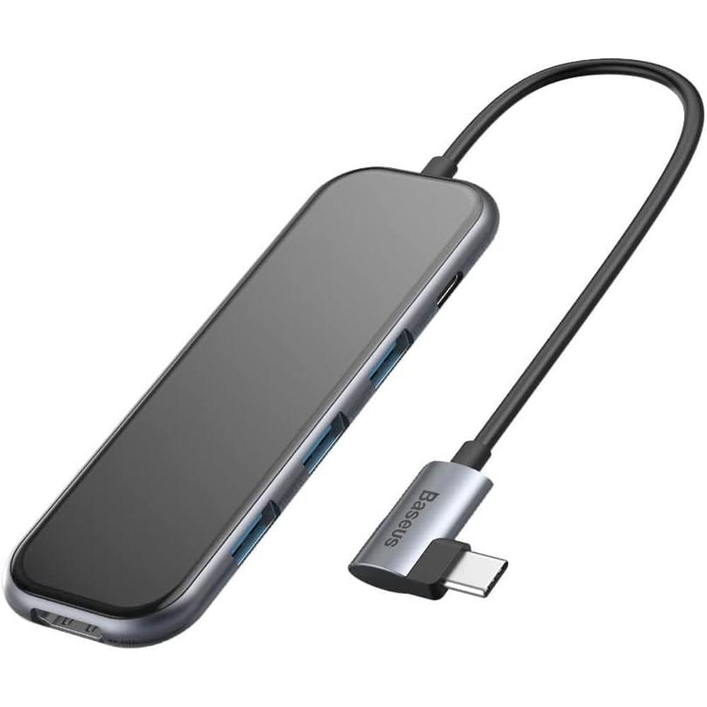 Adaptadores Multipuerto Baseus 5 En 1 Conector Tipo C Con Puertos Usb 3.0 X3 4k Hdmi puerto De Carga