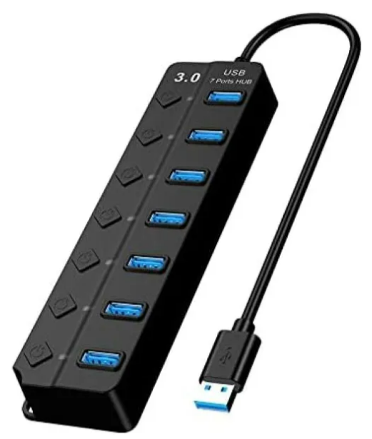 Xtellar  Multi Usb 3.0 Hub De 7 Puertos Con Interruptores Led Individuales