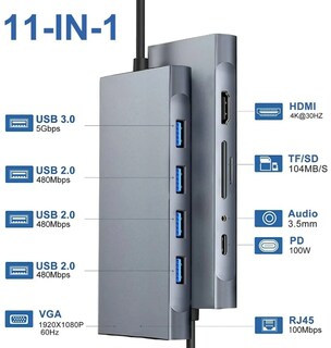 Foto 2 | Estación De Acoplamiento Xtellar Adaptador Multipuerto Usb-c Con Docking Station Y Carga Ultra Rápida