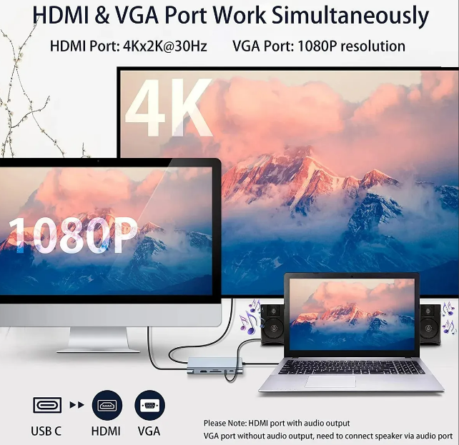 Foto 4 pulgar | Estación De Acoplamiento Xtellar  Adaptador Multipuerto Usb-c Con Docking Station Y Carga Ultra Rápida