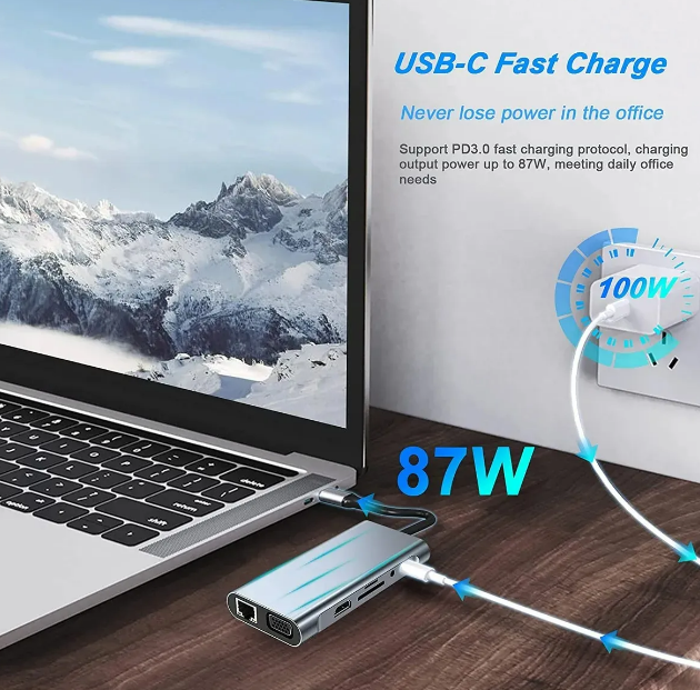 Foto 4 | Estación De Acoplamiento Xtellar  Adaptador Multipuerto Usb-c Con Docking Station Y Carga Ultra Rápida