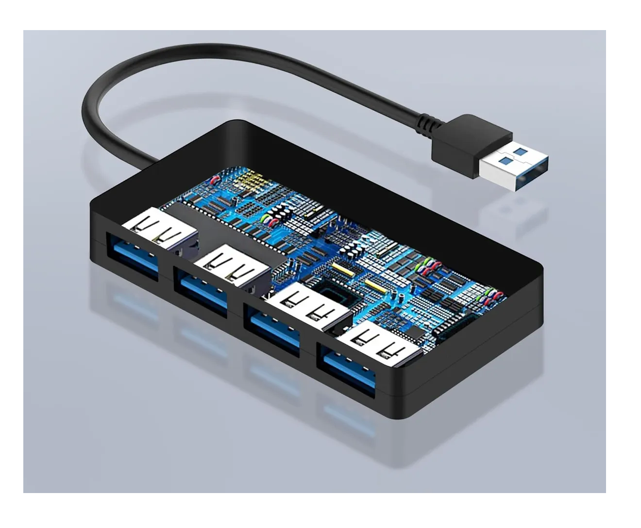 Foto 3 pulgar | Conector Múltiple Usb 3.0 De 4 Puertos Negro