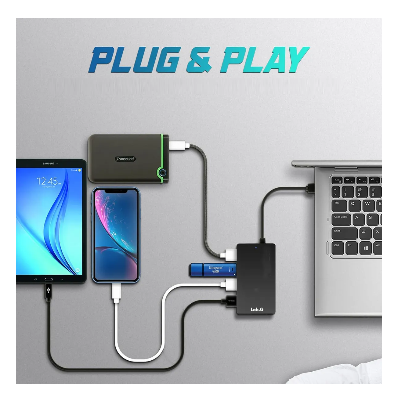 Foto 5 pulgar | Conector Múltiple Usb 3.0 De 4 Puertos Negro