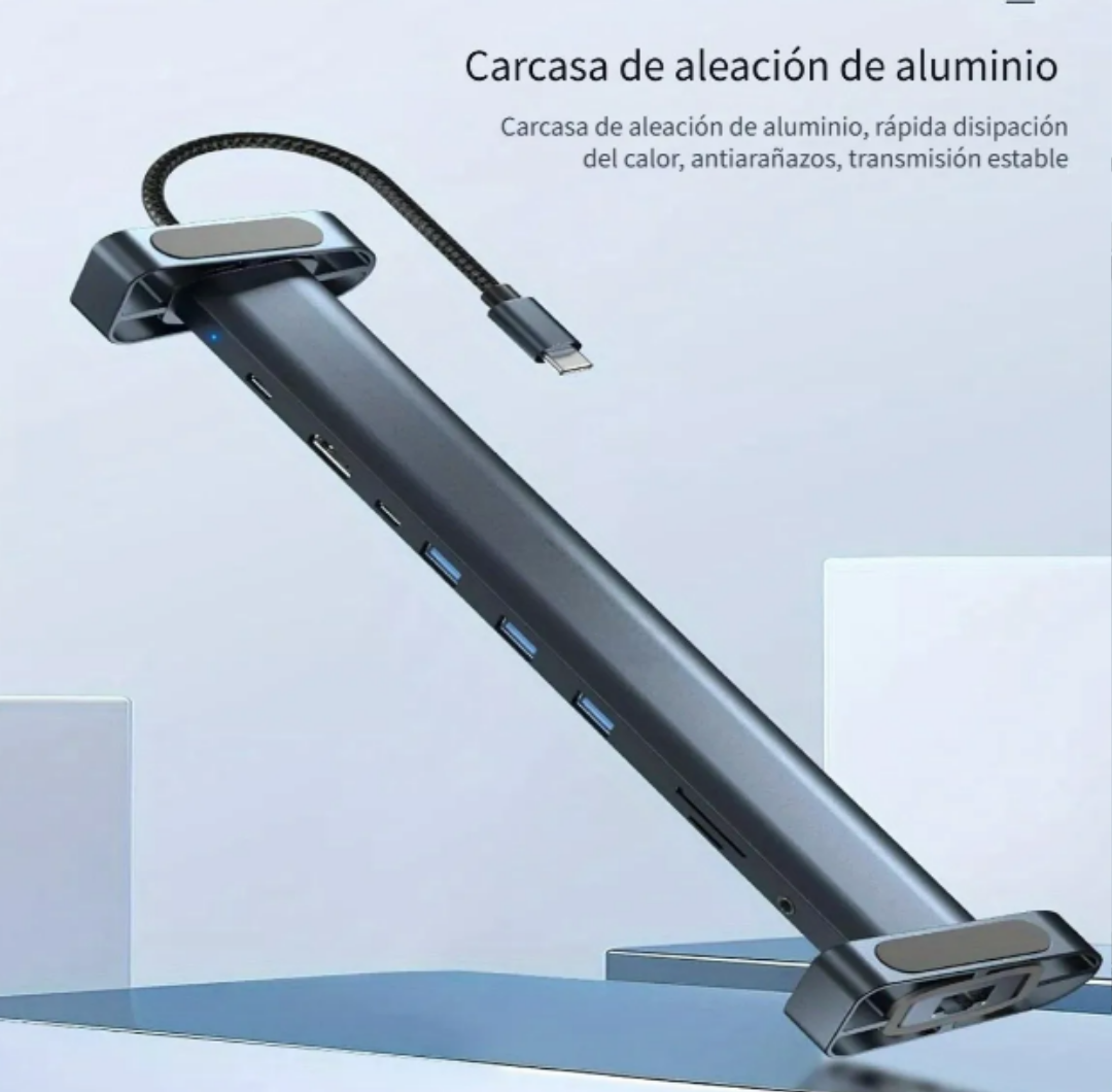 Foto 3 pulgar | Xtellar Adaptador Usb Tipo C 10 En 1: Potencia En 4k Hdmi  Ethernet Y Carga Ultra-rápida