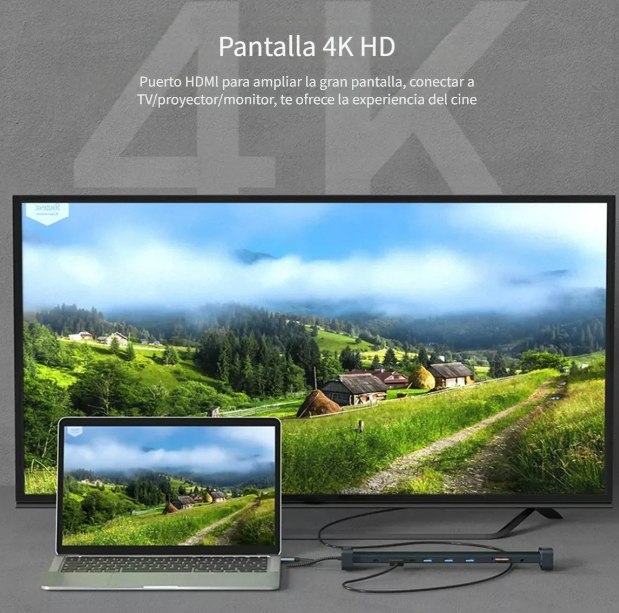 Foto 5 pulgar | Xtellar Adaptador Usb Tipo C 10 En 1: Potencia En 4k Hdmi  Ethernet Y Carga Ultra-rápida