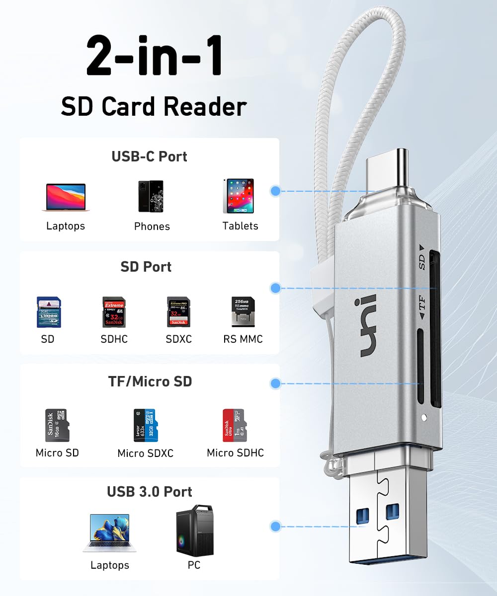 Foto 6 pulgar | Lector De Tarjetas Sd Uni De Alta Velocidad Usb C A Micro Sd Usb 3.0 Plateado - Venta Internacional.