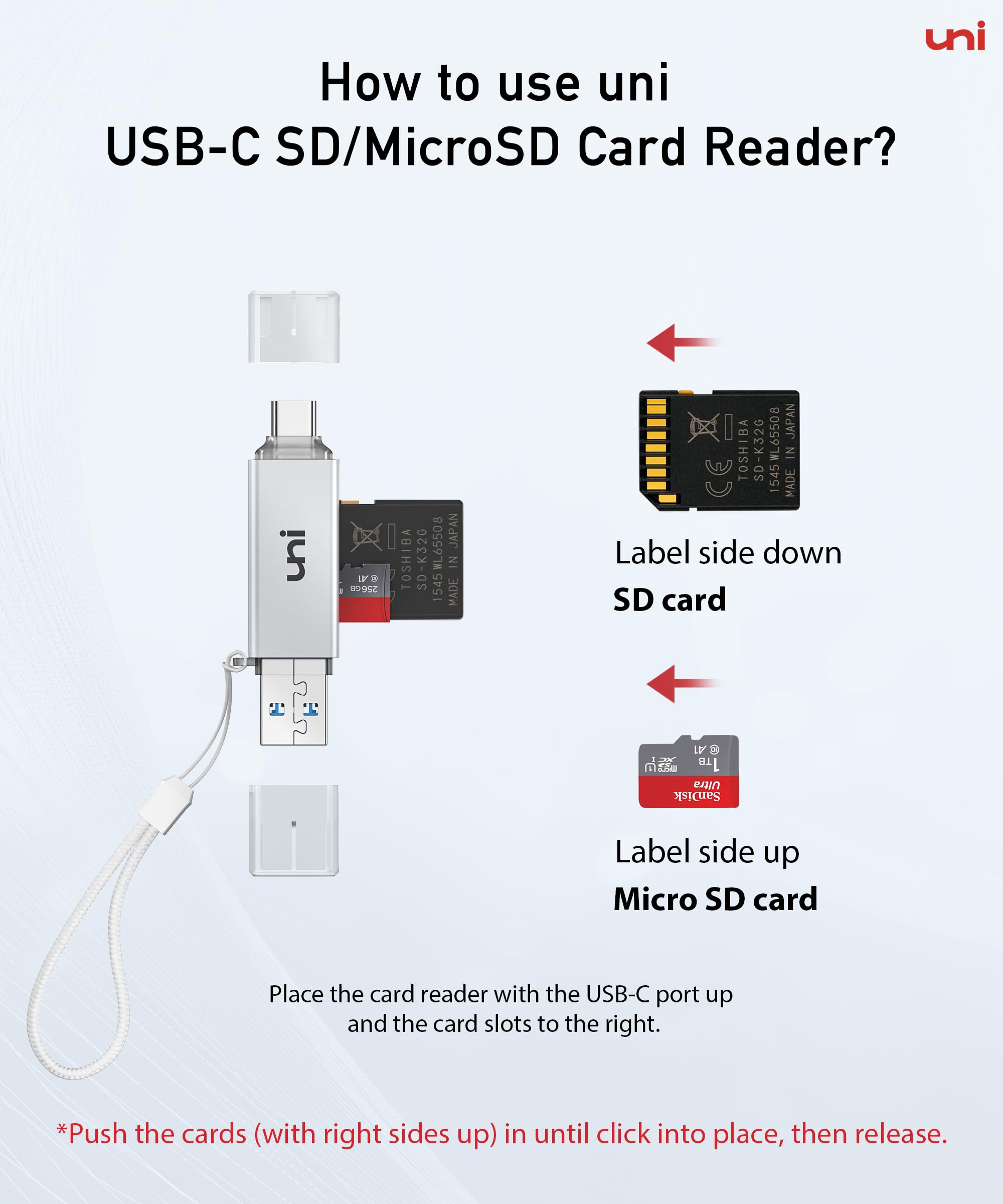 Foto 6 | Lector De Tarjetas Sd Uni De Alta Velocidad Usb C A Micro Sd Usb 3.0 Plateado - Venta Internacional.