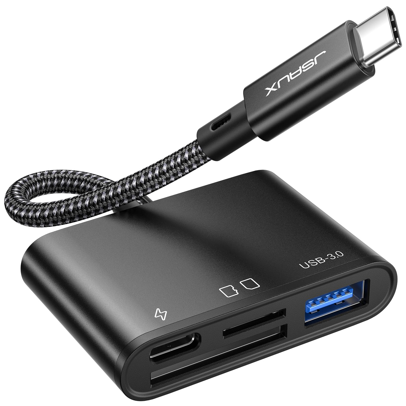 Lector De Tarjetas Sd Usb-c Jsaux 4 En 1 Con Usb 3.0 Y Puerto De Carga - Venta Internacional.