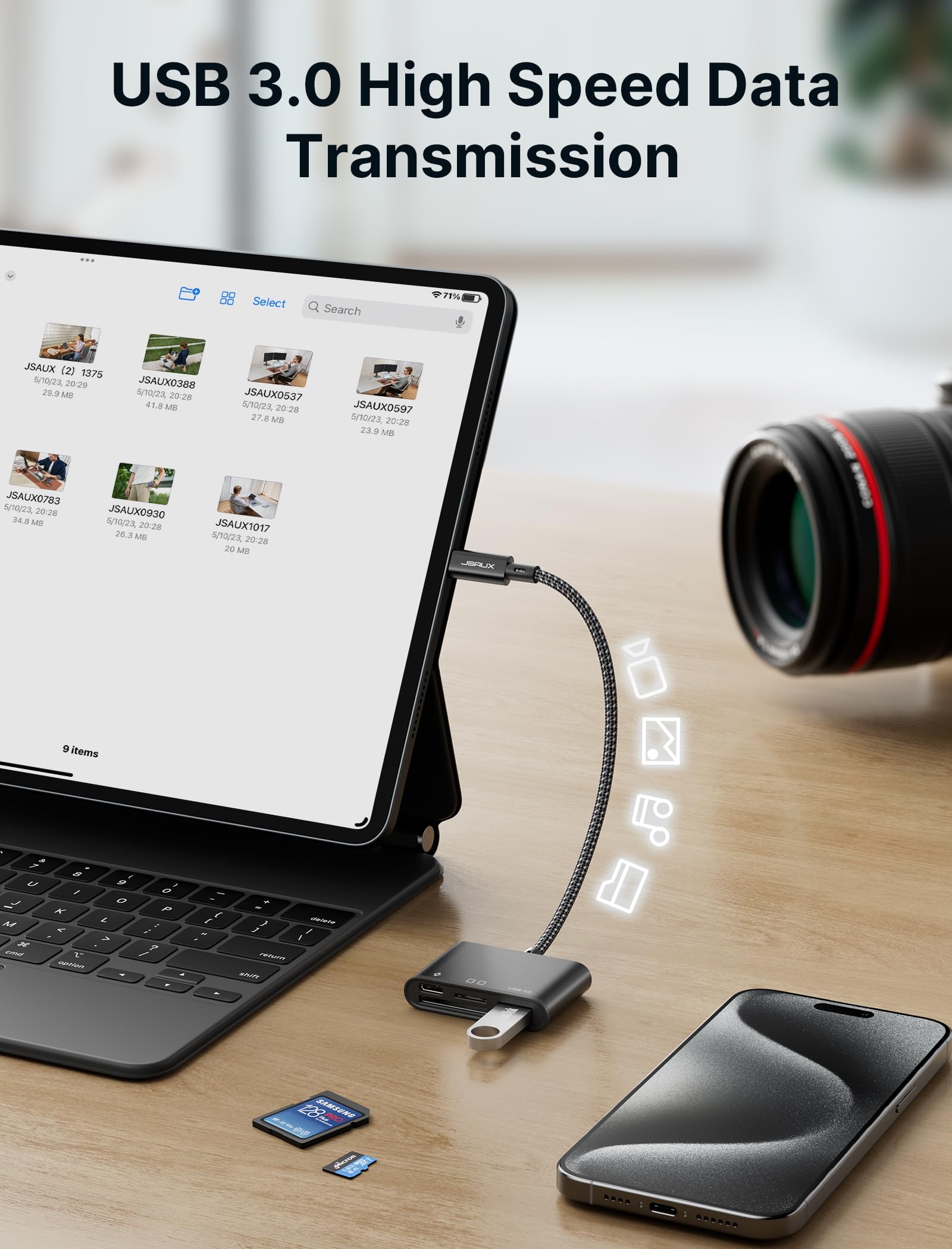 Foto 6 pulgar | Lector De Tarjetas Sd Usb-c Jsaux 4 En 1 Con Usb 3.0 Y Puerto De Carga - Venta Internacional.