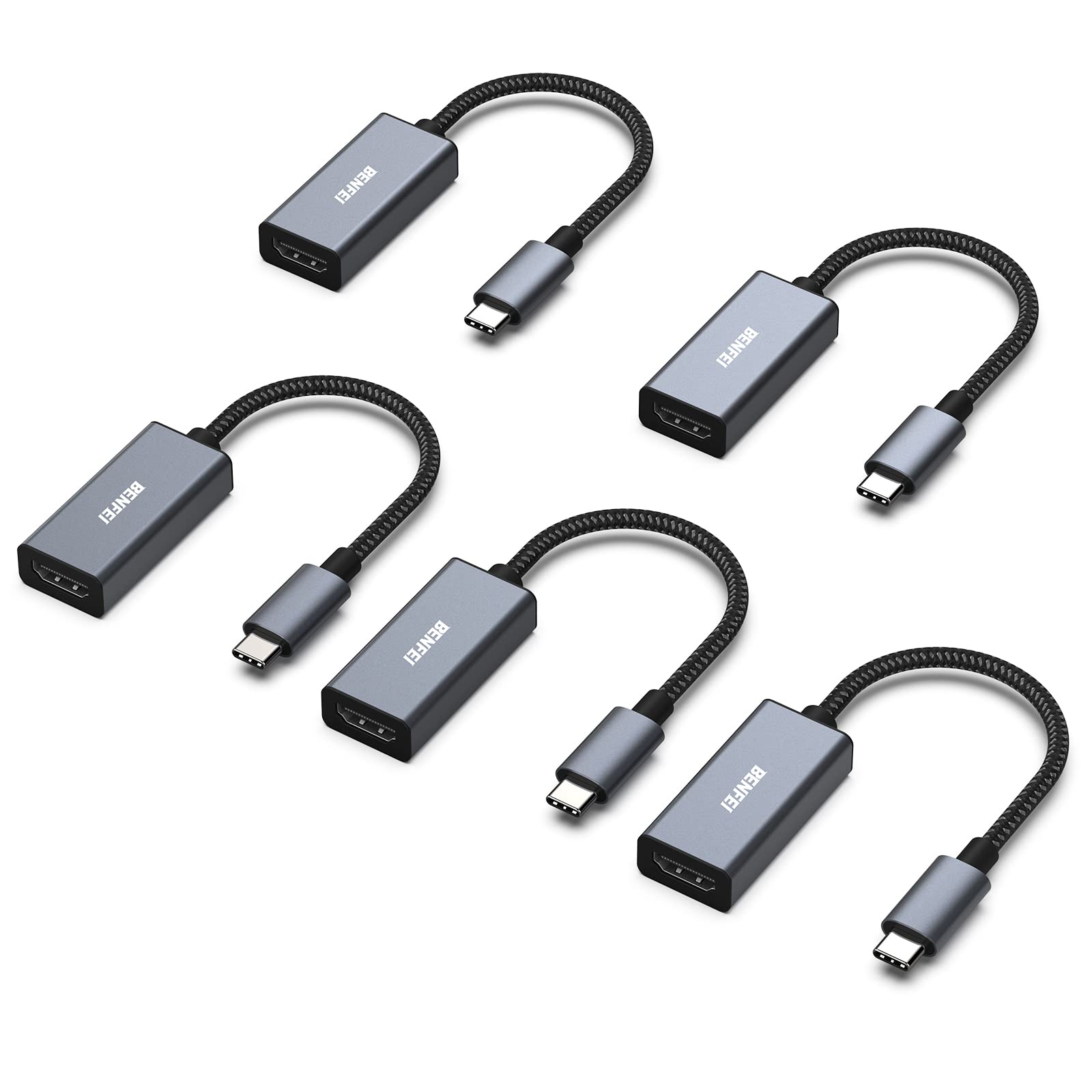 Adaptador Usb C A Hdmi Benfei 4k @60hz  Paquete De 5 Para Iphone 15 Pro - Venta Internacional.