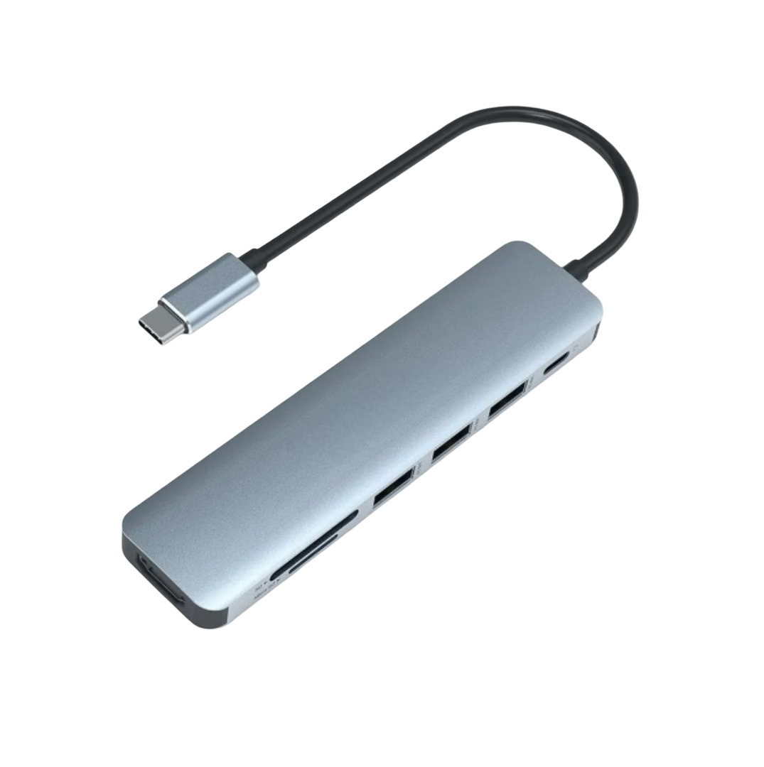 Xtellar Adaptador Multipuerto 7 En 1  Hub Usb Tipo C Con Hdmi 4k Y 3 Puertos Usb 3.0: Elevando Tu Experiencia Digital