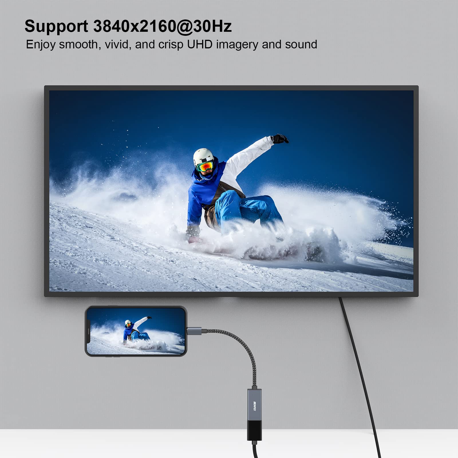 Foto 6 pulgar | Adaptador Usb C A Hdmi Benfei 4k @60hz Para Iphone 15 Pro/max - Venta Internacional.