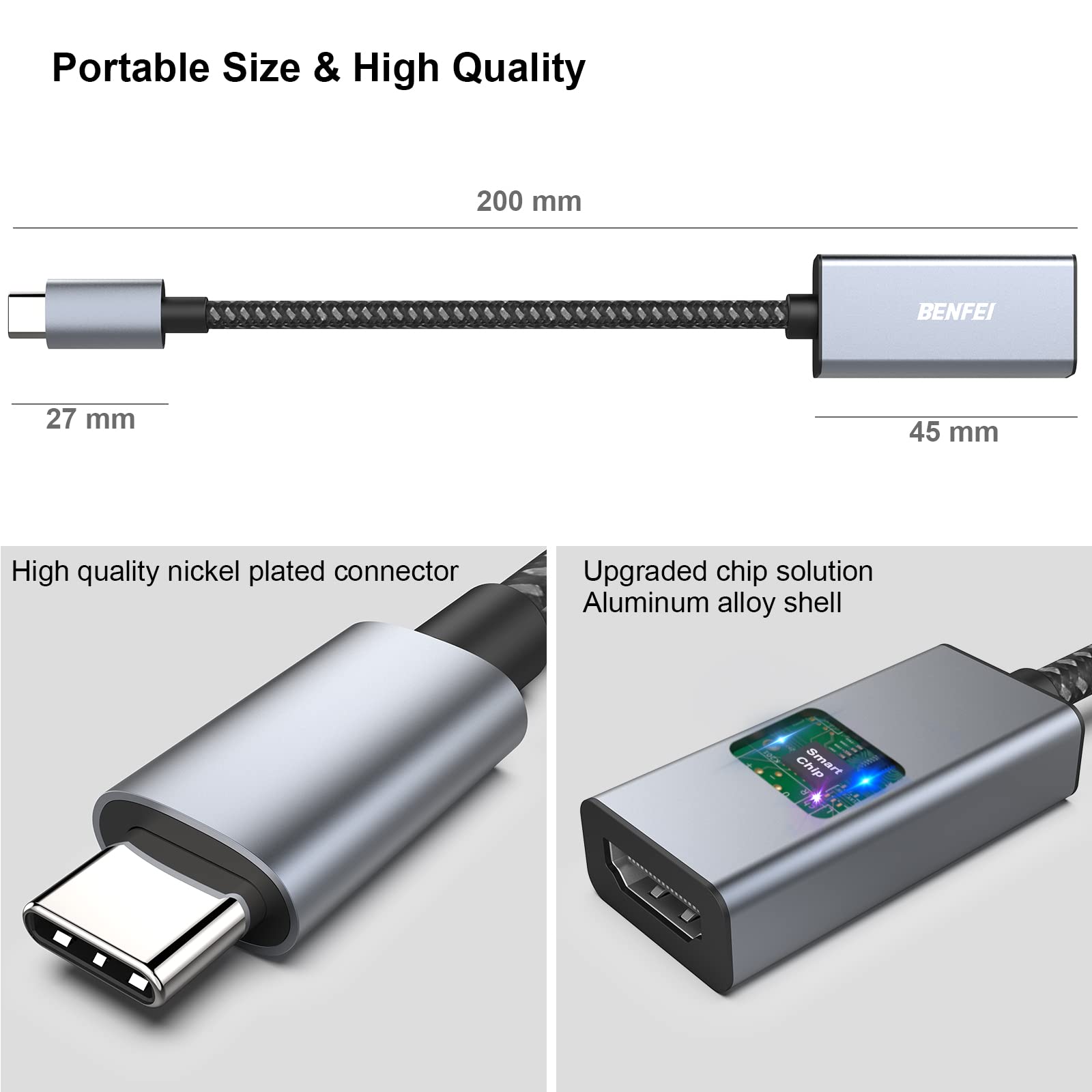 Foto 7 pulgar | Adaptador Usb C A Hdmi Benfei 4k @60hz Para Iphone 15 Pro/max - Venta Internacional.