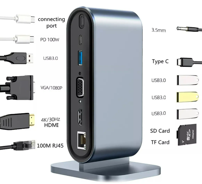 Foto 4 pulgar | Adaptador Multipuerto Xtellar 12 en 1 Usb-c  Hdmi 4k  Ethernet y Usb 3.0