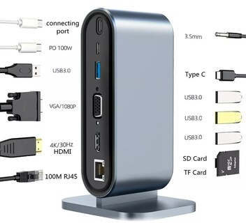 Foto 3 | Adaptador Multipuerto Xtellar 12 en 1 Usb-c Hdmi 4k Ethernet y Usb 3.0