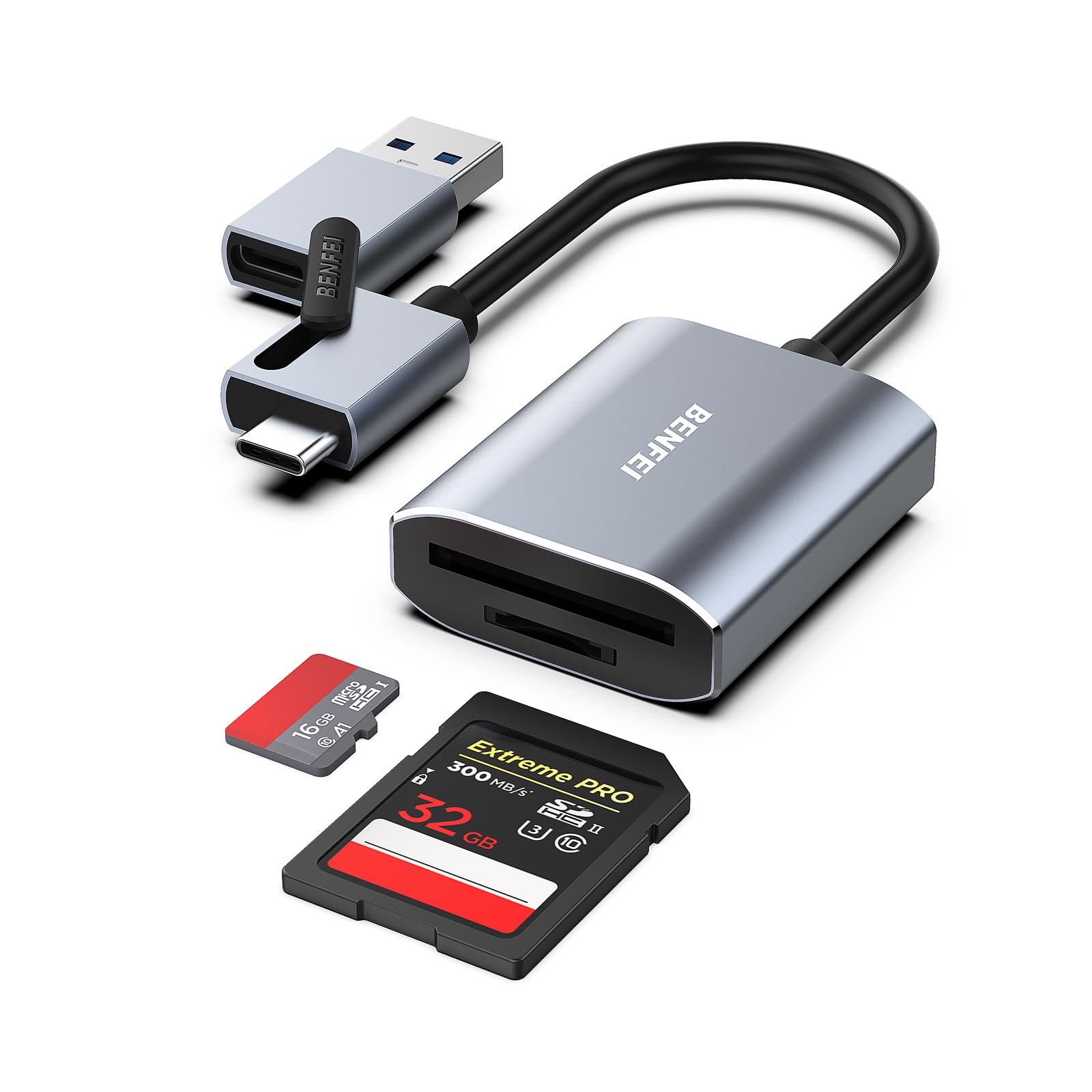 Lector De Tarjetas De Memoria Benfei Usb Type-c/type-a Para Iphone Mac - Venta Internacional.