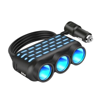 Foto 1 | Adaptador Múltiples Puertos Usb Cargador De Coche Con Luces Belug Negro