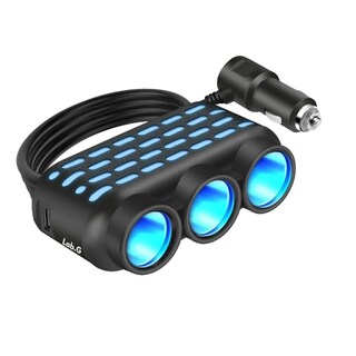 Foto 1 | Adaptador Múltiples Puertos Usb Cargador De Coche Con Luces Lab.g Negro