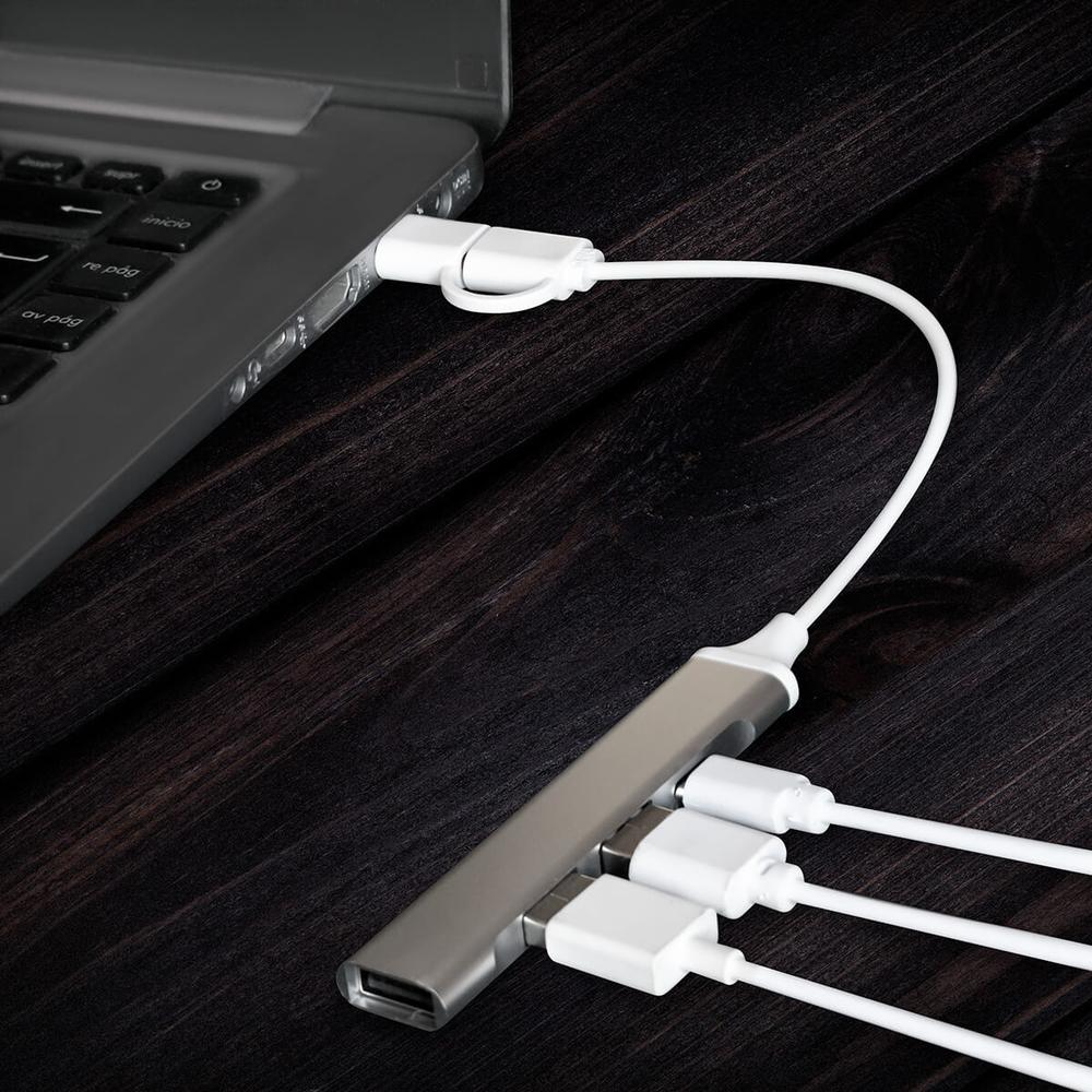 Foto 7 pulgar | Hub USB Promo Opción Metálico