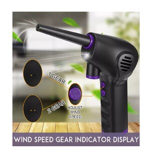 Foto 3 | Kit Limpieza Pc Inalámbrico Plumero Aire Soplador 45000rpm Negro Línea Morado