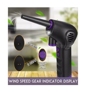 Foto 4 | Kit Limpieza Pc Inalámbrico Plumero Aire Soplador 45000rpm Negro Línea Morado