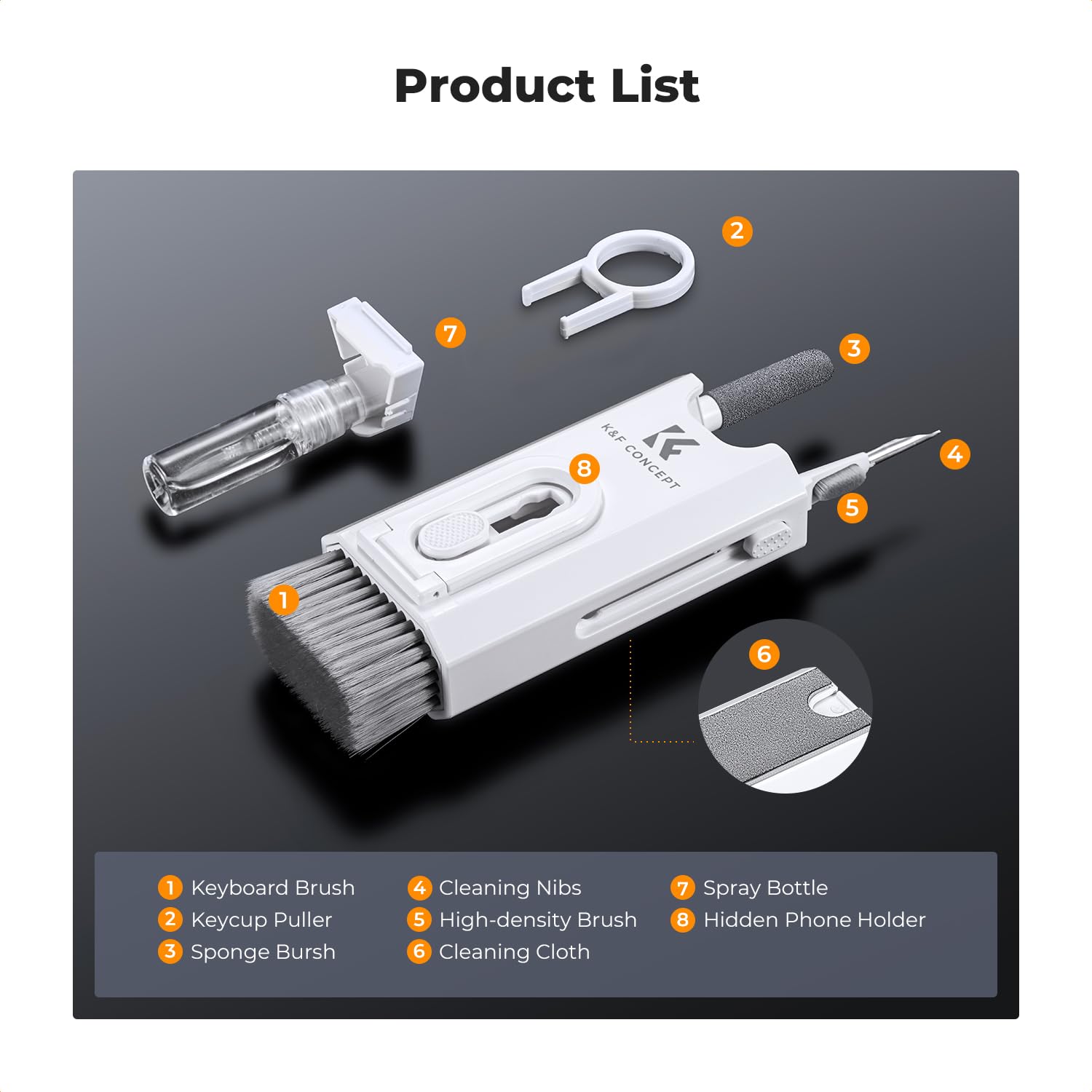 Foto 8 pulgar | Kit De Limpieza K&f Concept 8 En 1 Airpods Para Iphone Macbook - Venta Internacional.