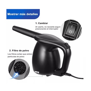 Foto 5 | Kit Plumero De Aire Limpiador Soplador Comprimido P/ Pc 600w Negro Belug