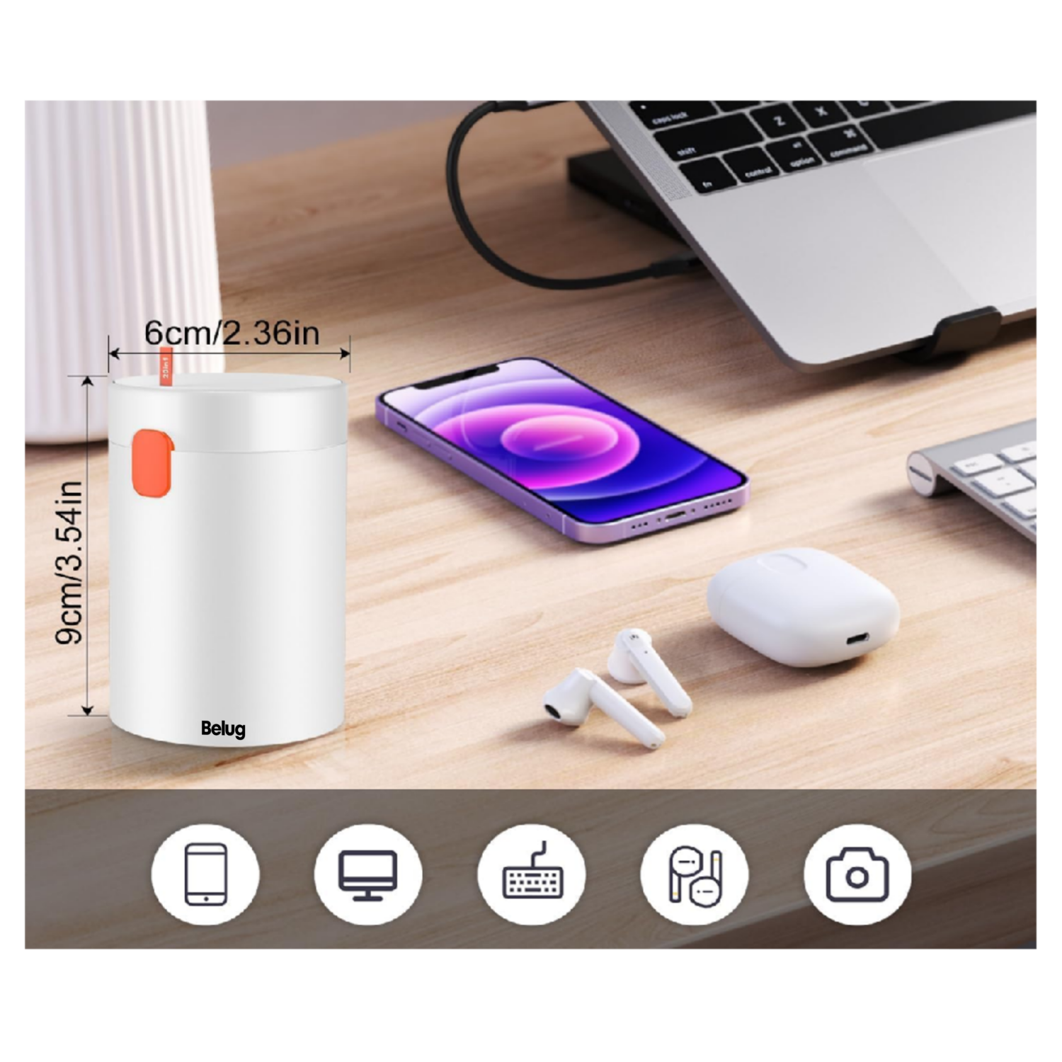 Foto 5 pulgar | Kit De Limpieza Para Pc, Belug Tecla, Limpiador De Audífonos Etc 20 En 1, Blanco