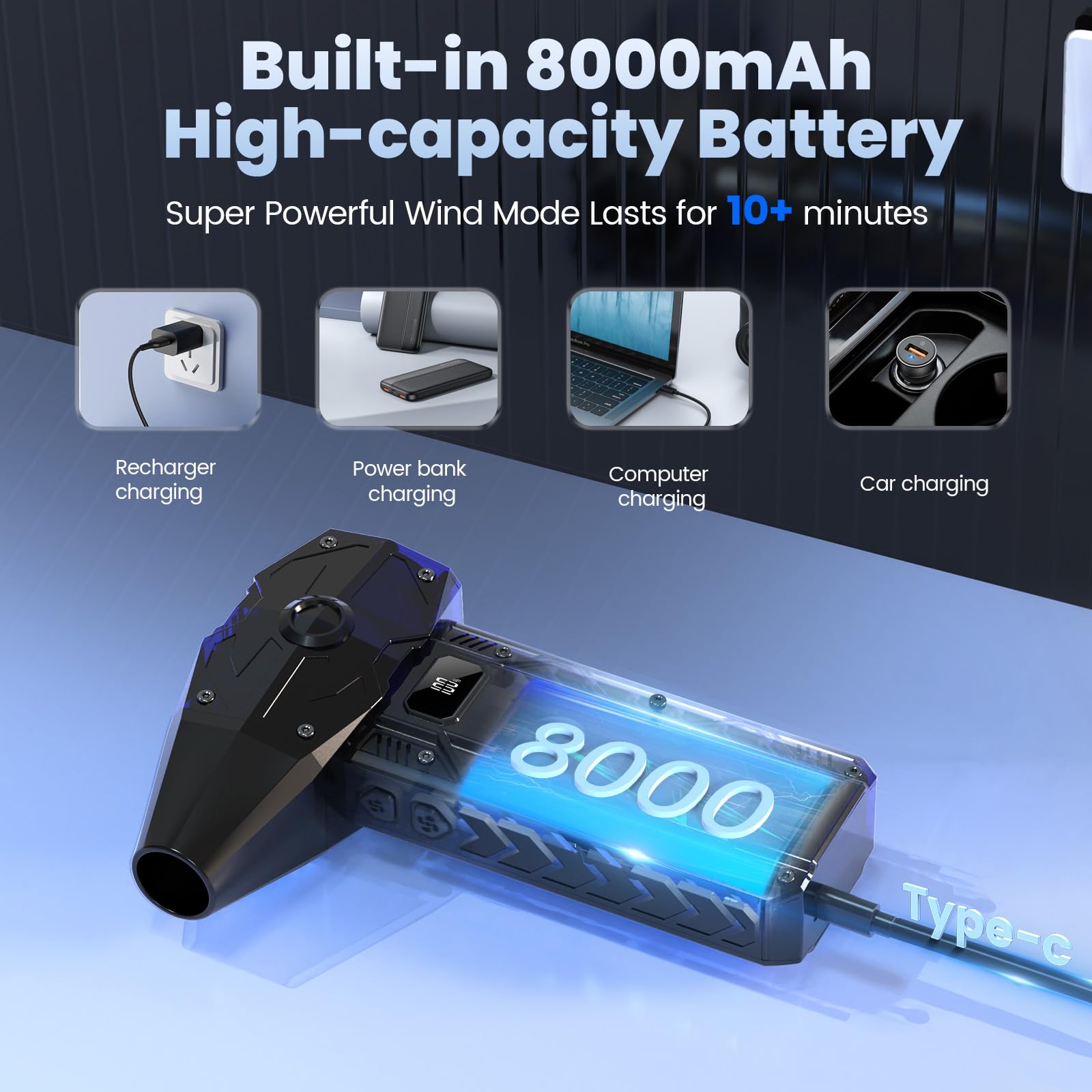 Foto 5 pulgar | Plumero Eléctrico Vogma De 4 Velocidades, 200000 Rpm, 8000 Mah, Recargable - Venta Internacional.