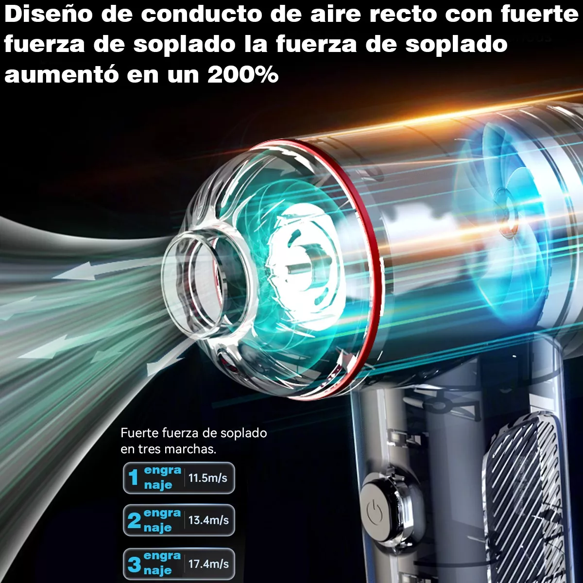Foto 5 pulgar | Kit Limpieza Pc Inalámbrico Aire Soplador Portátil Eo Safe Imports Esi-16002-1 Negro