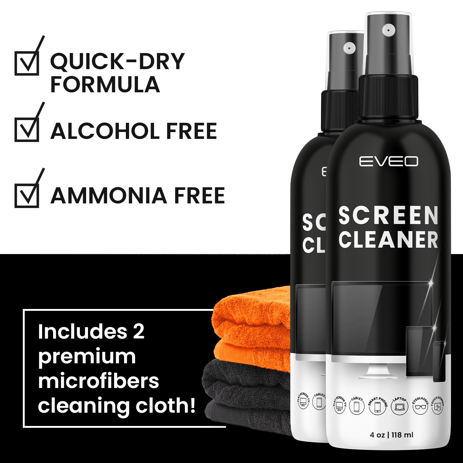 Foto 5 pulgar | Limpiador De Pantalla En Aerosol Eveo Para Tv, Monitor O Portátil 240 Ml X 2 - Venta Internacional.