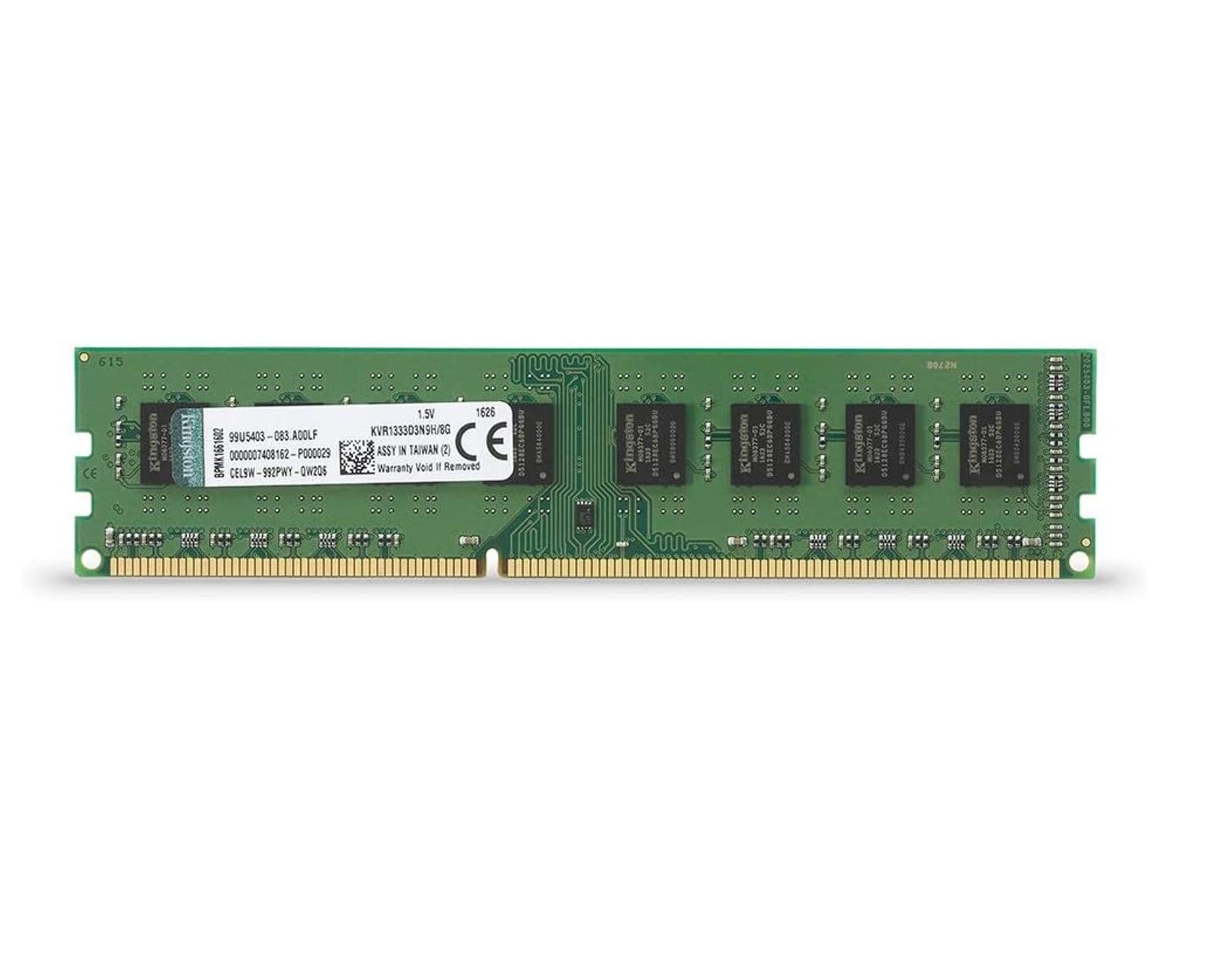 Foto 2 pulgar | Memoria RAM Genérica Kingston Embalaje U-Dimm color Verde de 8 GB de 1333 MHz