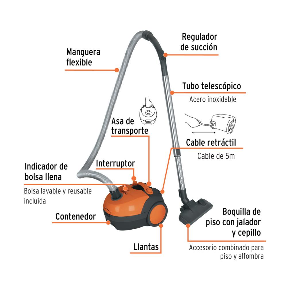 Foto 2 | Aspiradora Canister Truper de 1200W 1.2L y Cable de 5 m