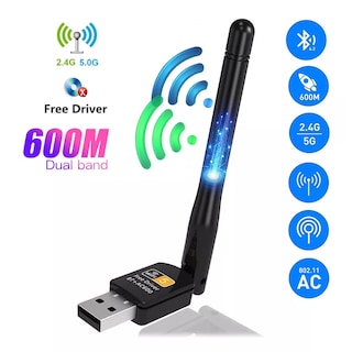 Foto 2 | Adaptador Inalámbrica de 600mbps Bluetooth Eo Safe Imports Esi-4309 color Negro