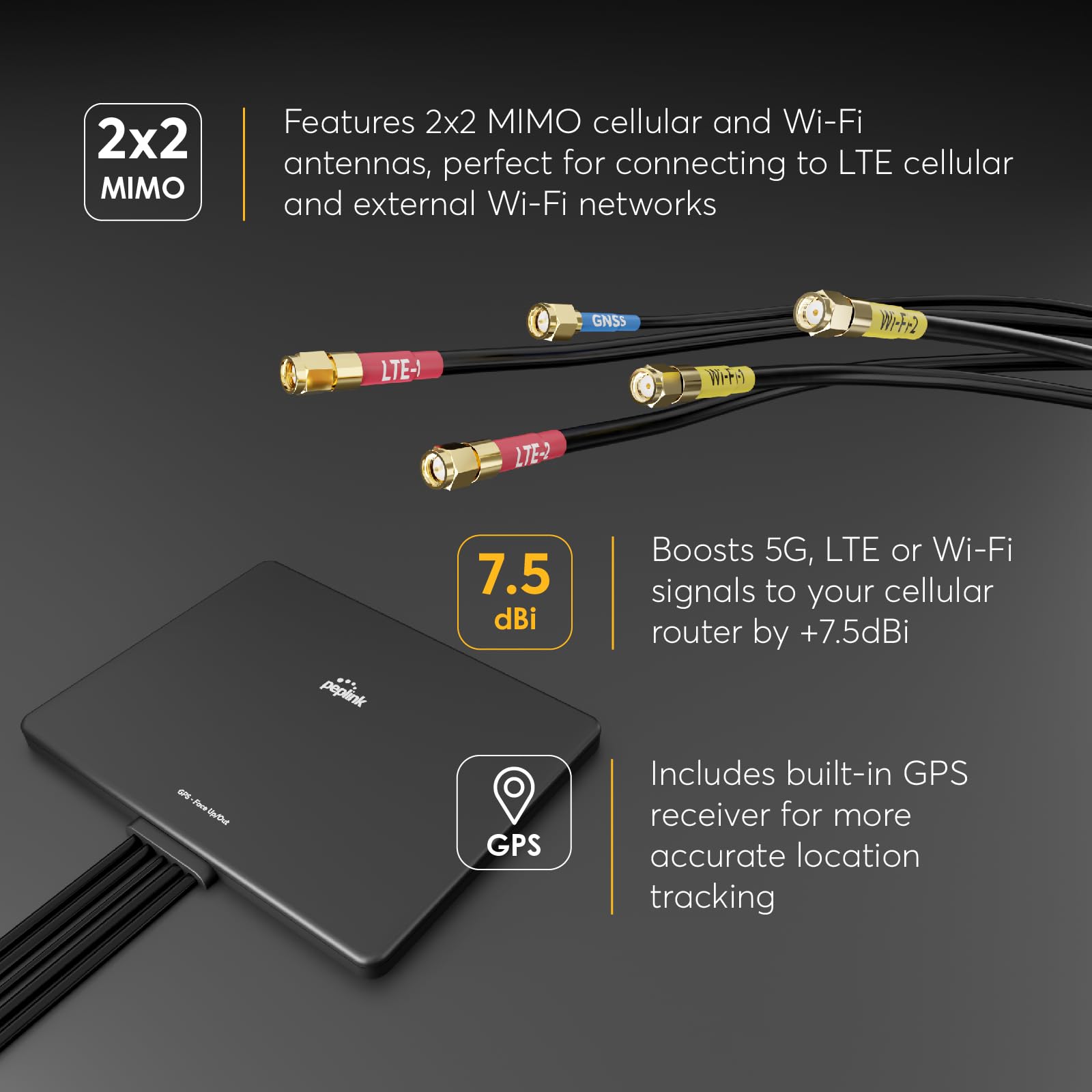 Foto 4 | Antena Peplink Slim 22g Celular Y Wifi Mimo Ip55 Para Rv - Venta Internacional.