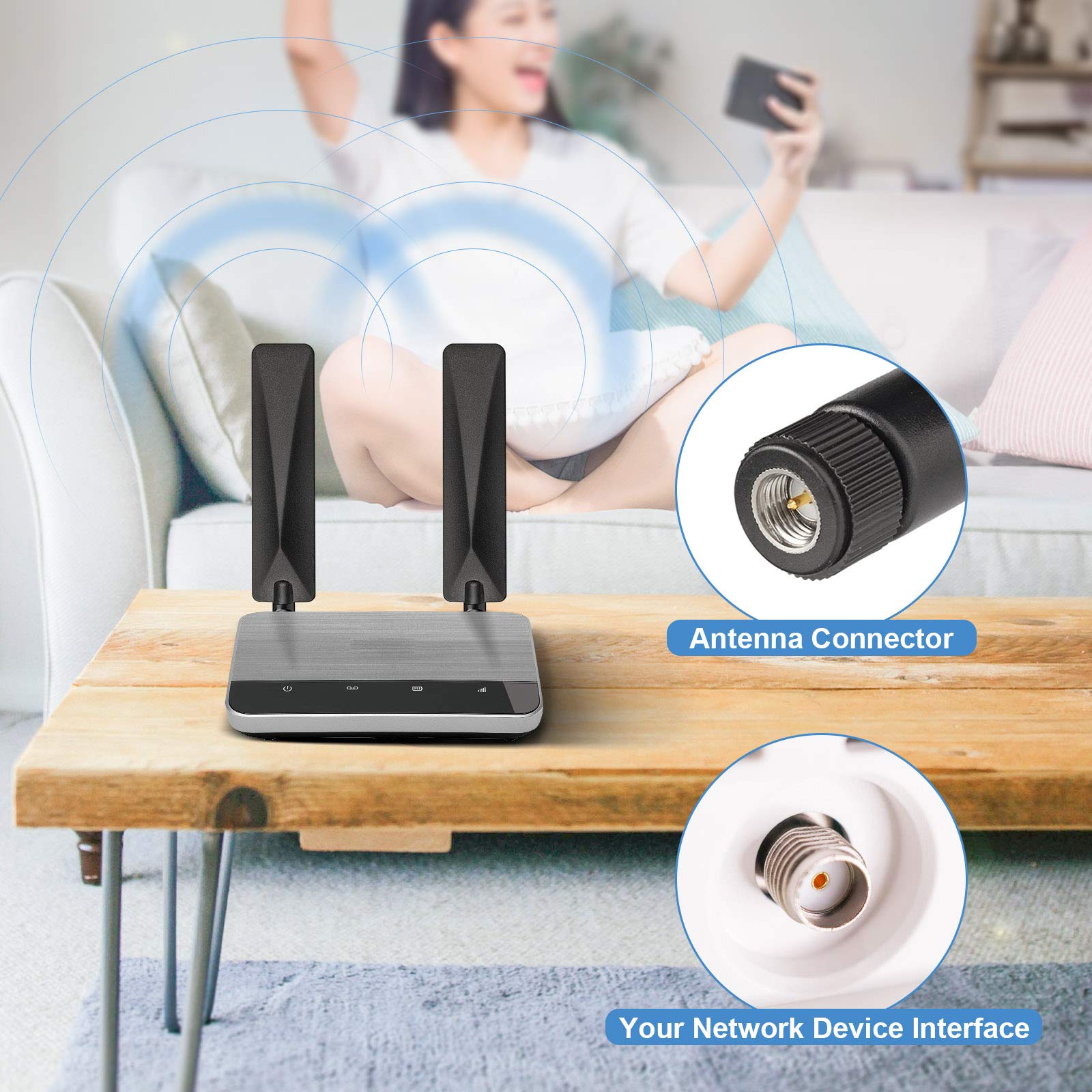 Foto 4 pulgar | Antena Bingfu 4g Lte 9dbi Sma Macho Para Celular (paquete De 2) - Venta Internacional.