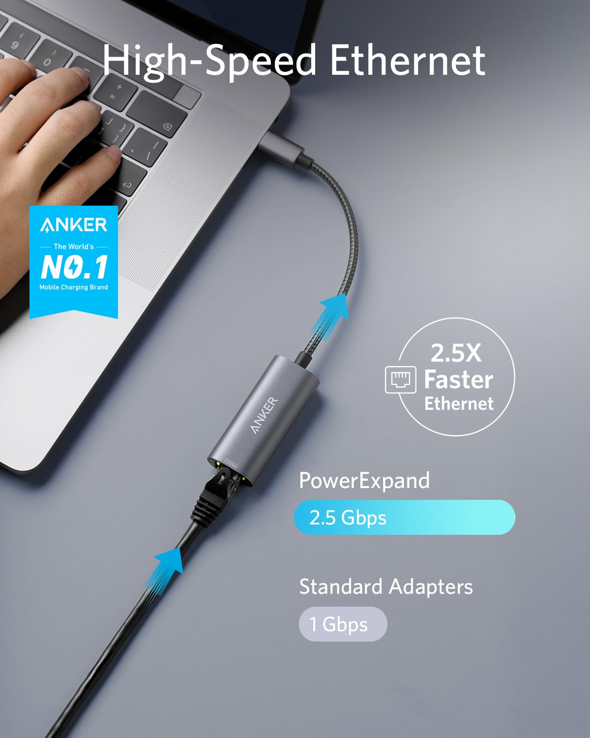 Foto 3 pulgar | Adaptador Ethernet Anker Usb C A 2,5 Gbps Para Macbook Pro - Venta Internacional.