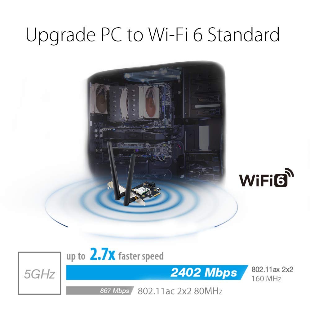 Foto 3 pulgar | Adaptador Wifi 6 Asus Pce-ax3000 Con 2 Antenas 3000 Mbps - Venta Internacional.