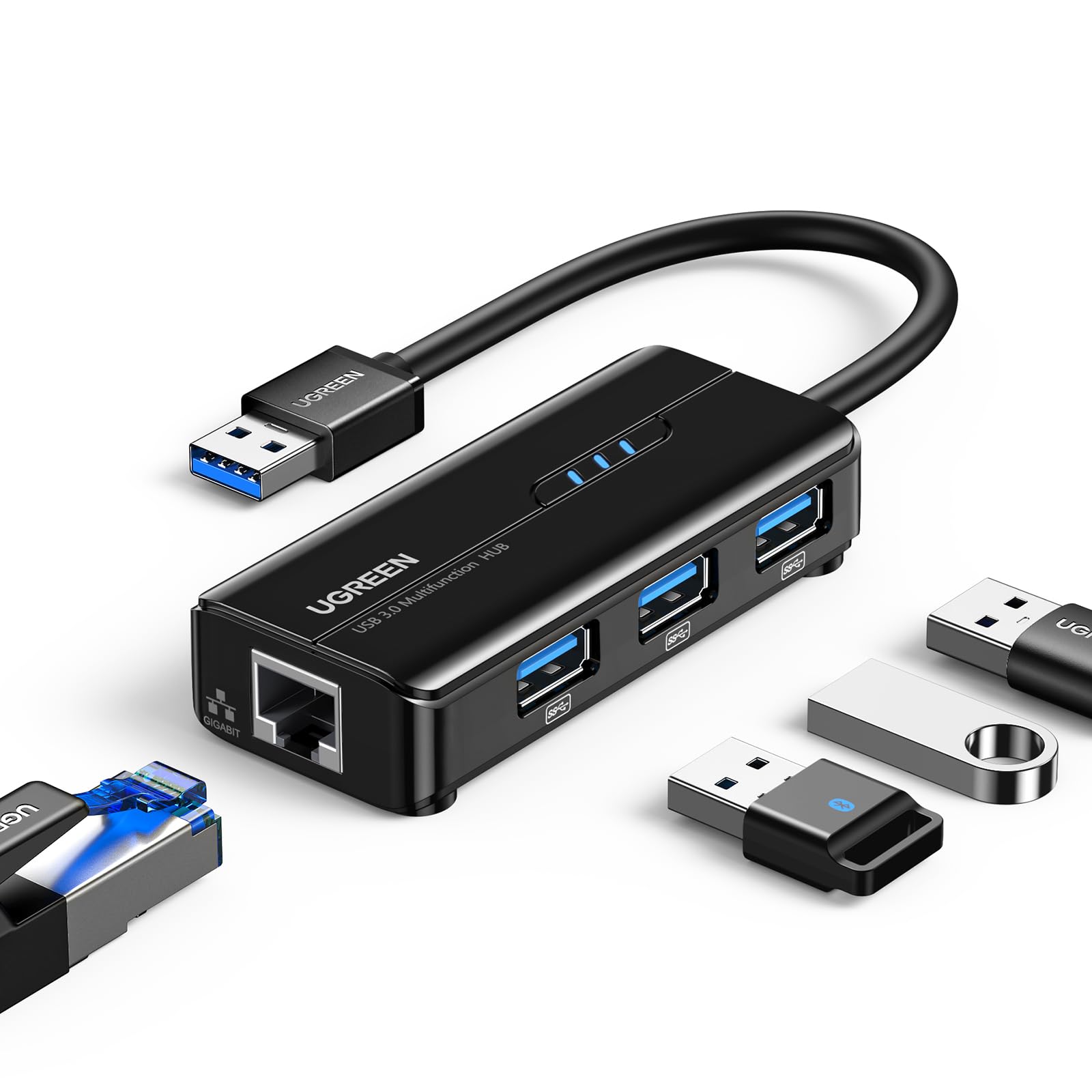 Foto 2 pulgar | Adaptador Ethernet Hub Usb 3.0 Ugreen 5 En 1 Con 3 Usb 3.0 - Venta Internacional.