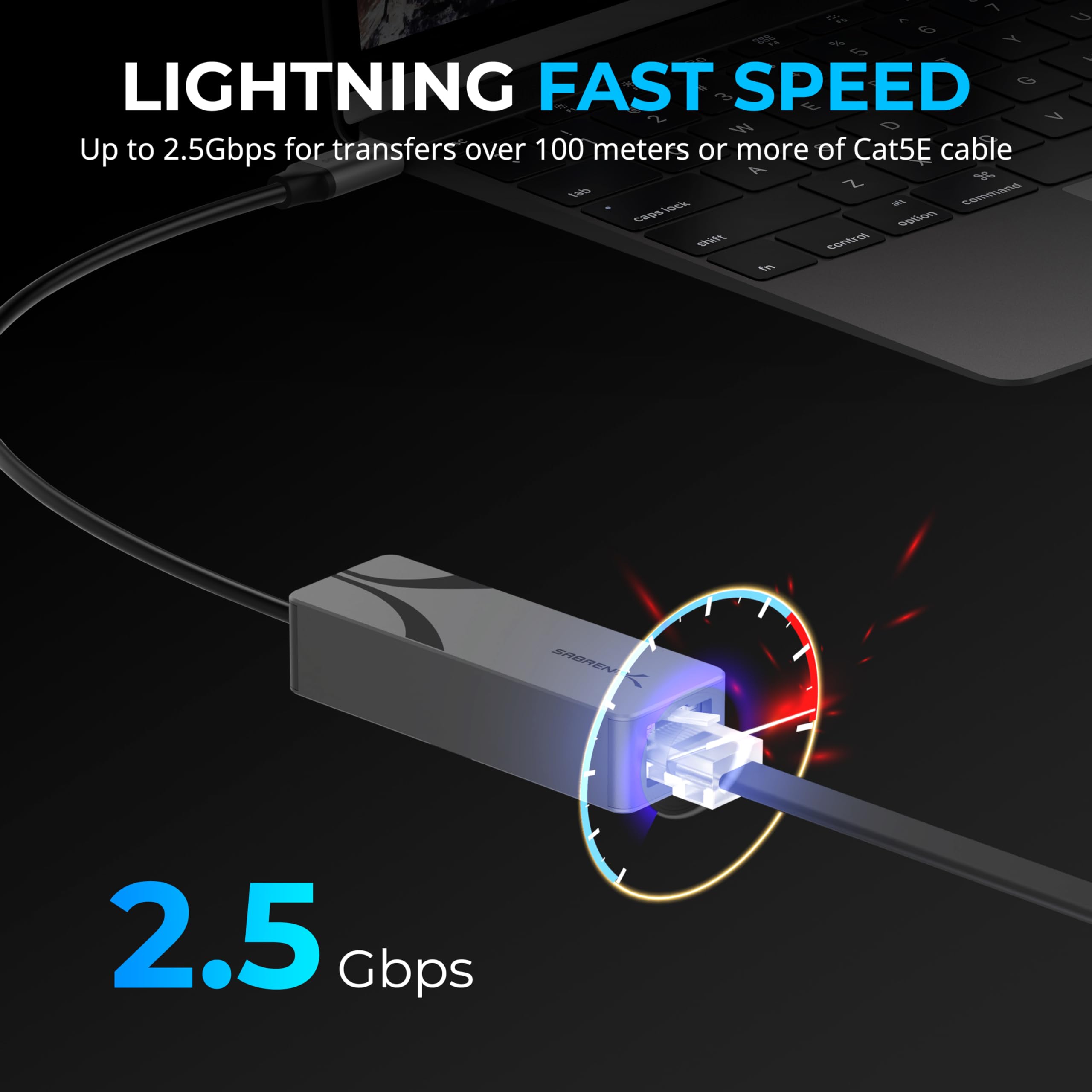Foto 3 pulgar | Adaptador Usb C A Ethernet De 2,5 Gbps Sabrent Nt-25ga Para Mac - Venta Internacional.
